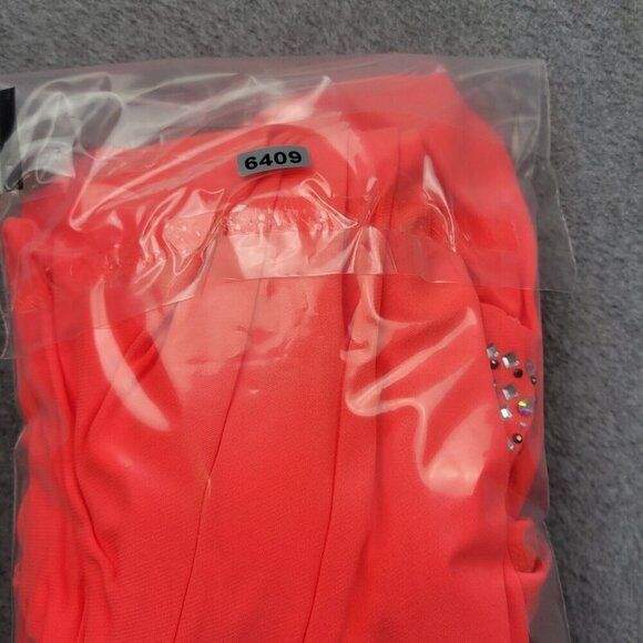 Vtg 90s Y2K Deb Dress Medium Neon Ruched One Shoulder Mini Sequin Bodycon New - Picture 11 of 11